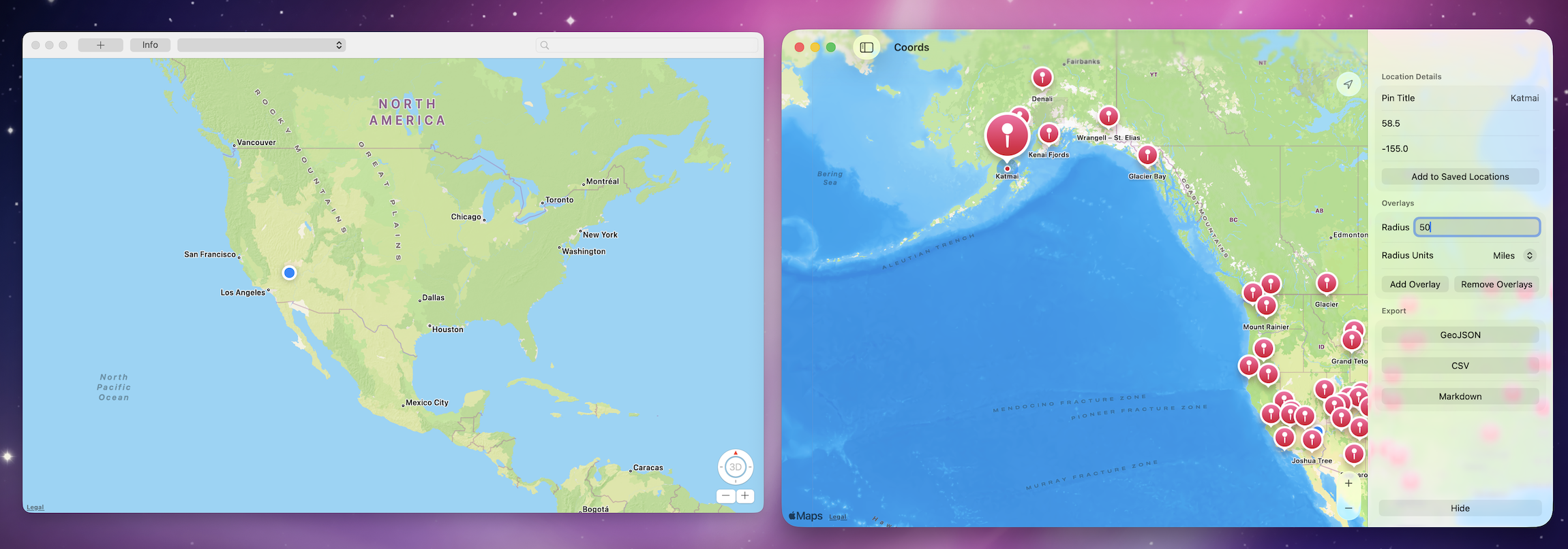 Before and After shot of Coords